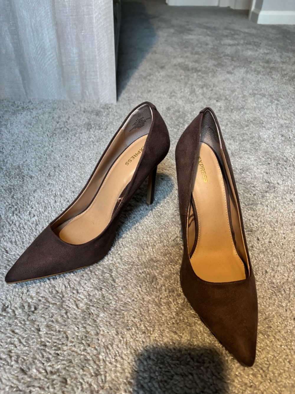 Express Chocolate Brown Pointed-Toe Stiletto Heels